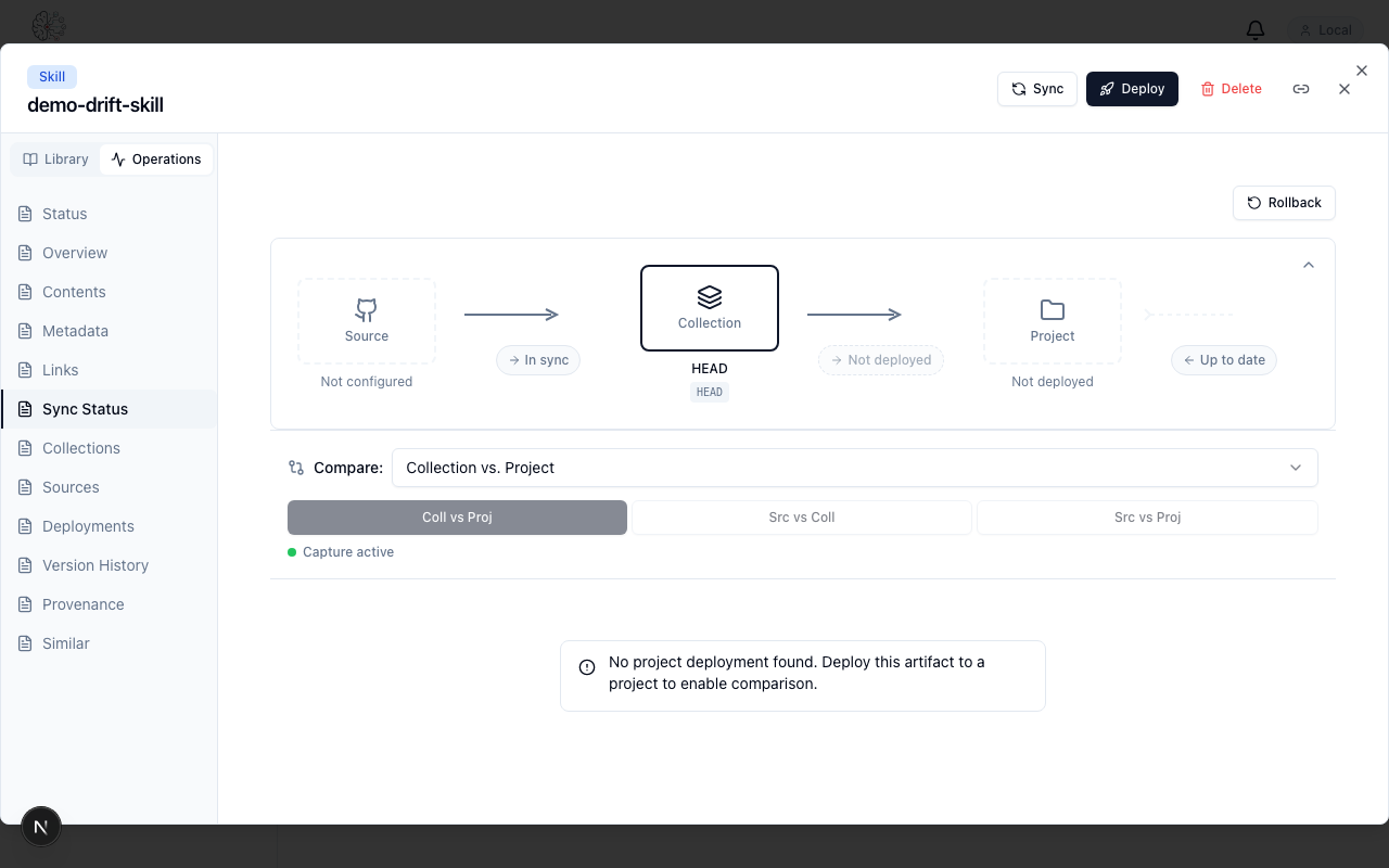 Sync Status tab active